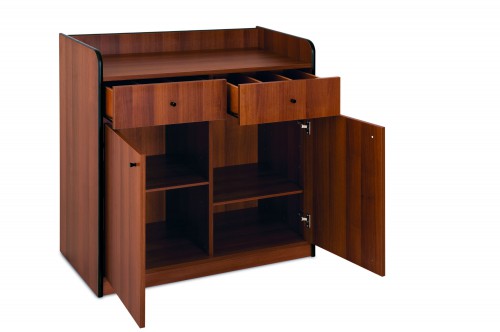 Service cabinets melamine RAL lacquered, 1 door, 1 open compartment, 2 drawers