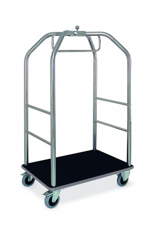 Chrome-plated birdcage luggage carts - Carpet deck black colour cm 79x59x189