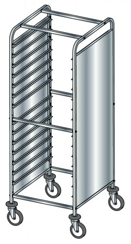 GN Container trolleys - Stainless sttel panels on 2 sides - Loading capacity  14 2/1GN