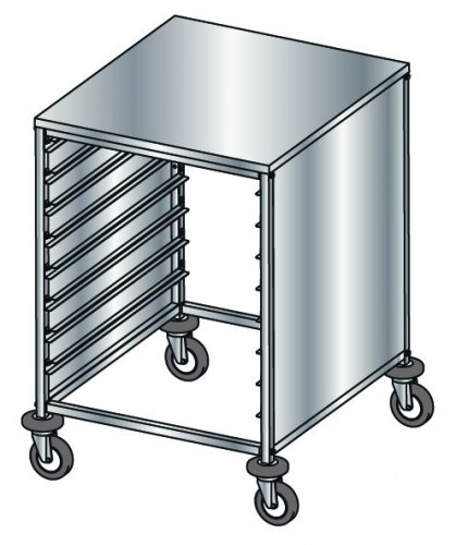 GN Container trolleys - Stainless sttel panels on 2 sides - Loading capacity  8 2/1GN