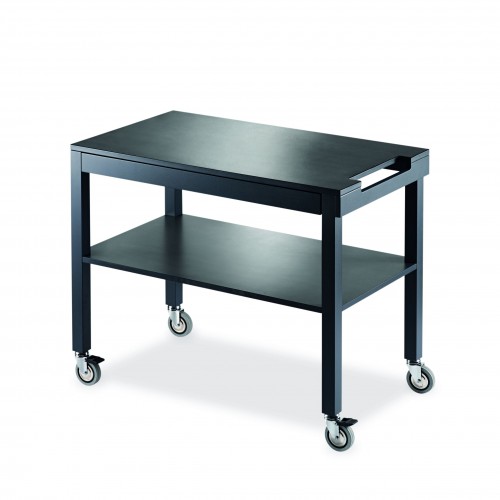 Wooden laquered trolleys - charcoal color - 2 shelves