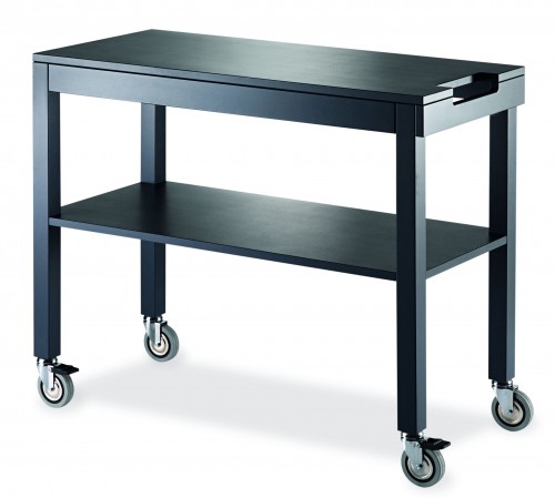 Wooden laquered trolleys - charcoal color - 2 shelves