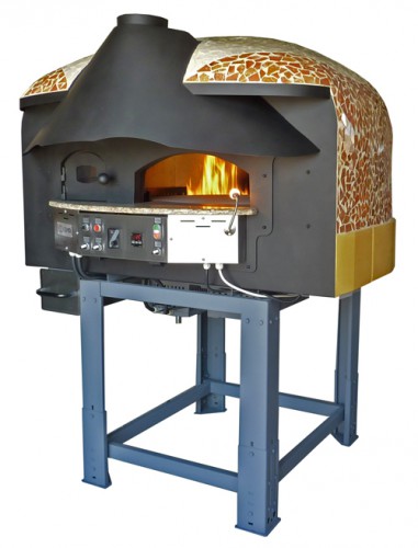 Mixed rotating gas-wood-burning pizza oven MIX85RK Brown Mosaic