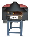 Mixed rotating gas-wood-burning pizza oven Red Mosaic