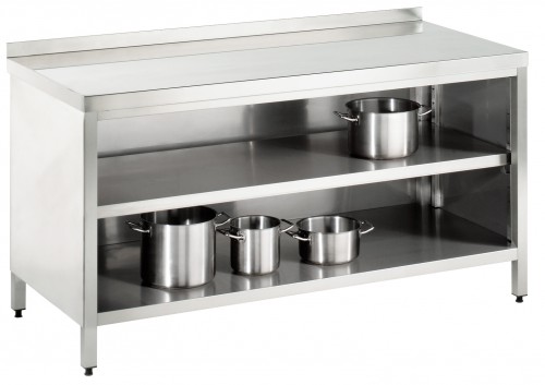 Work cupboard 1100x600x850mm, made of stainless steel 1.4301