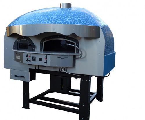 Mosaic wood burning rotating pizza oven