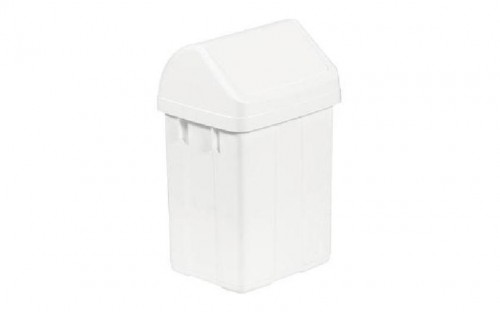 Waste bin with hinged lid